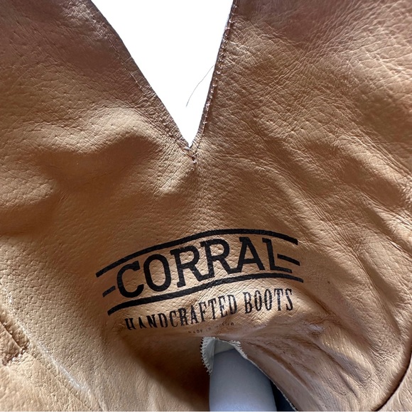 Corral Leather Barbed Wire Square Toe Brown Cowboy Boots A3532 Mens Size 15 D - Picture 11 of 16